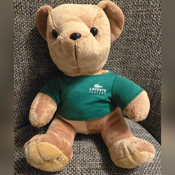 LACOSTE Teddy Bear Green Shirt Alligator Emblem Plush 12" tall Limited EDT - Picture 1 of 5